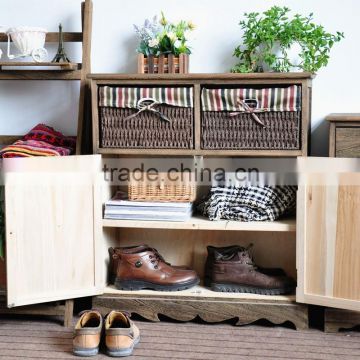 Hot sale pastoral style with drawer blinds shoe cabinet storage cabinet