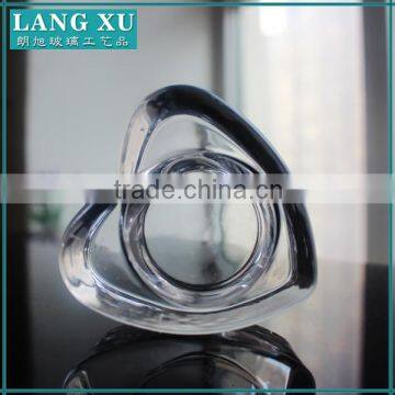 china supplier heart shape cut glass candle holder