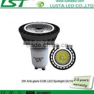 3W GU10 LED Spotlight - Multifaceted Lens with COB LED, Anti-glare design, Uniform Lighting Effect, 3 Years Warranty,3W MR16 LED