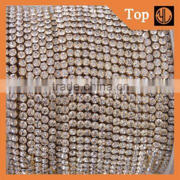 Gold claw strass, sewing on rhinestone, top quality Yiwu made cup chain