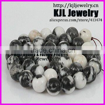 KJL-A0151 hot sale Natural white and black color turquoise stone labradorite round beads , 10mm agate stone beads finding