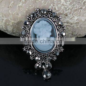 2015 Fashion elegant rhinestone brooch cabochon vintage brooch china wholesale brooch