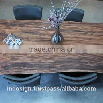 Exclusive wooden treetrunk tables, solid wood dining table, suar-wood