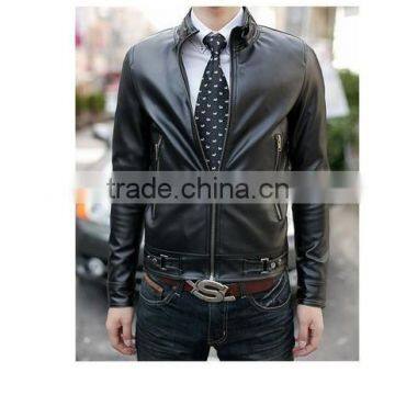 Men's leather jackets for men slim Locomotive short