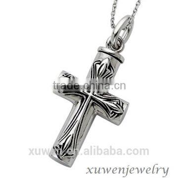 enamel cross stainless steel pendant to put ash