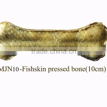 Fishskin pressed (10cm) dental bone dog chew treats