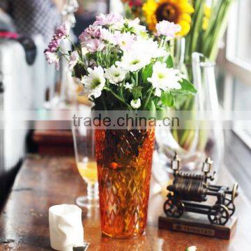 2016 Hot Selling Different Size Colored Clear Glass Vases Flower for Home Decoration