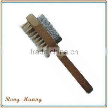 Bamboo nail brush with pumice stone