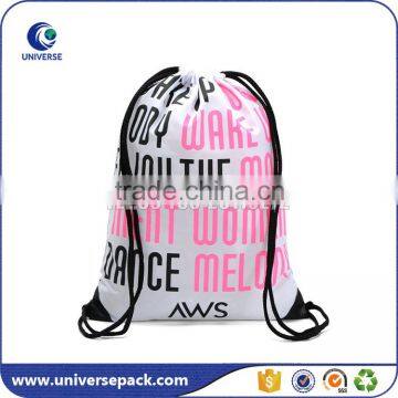 Recycle promotional nylon shopping bags with drawstring