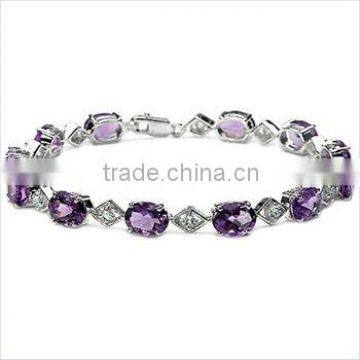 925 Sterling Silver Natural Gemstone Bracelet Wholesale