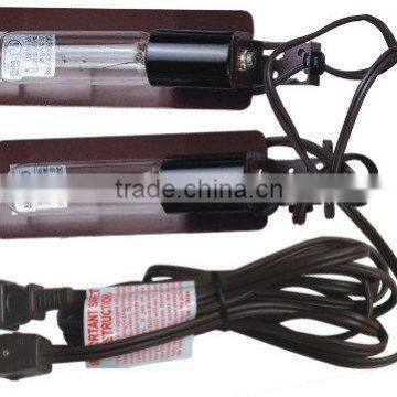 Double tube light fixtures with roll switch