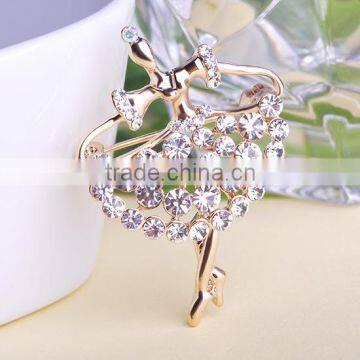 Elegant dancing girl brooch rhinestone fashion brooch decorative brooch