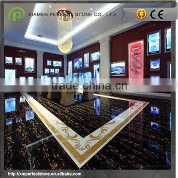 Black And Gold Marble Wide Using With Golden Line Marble