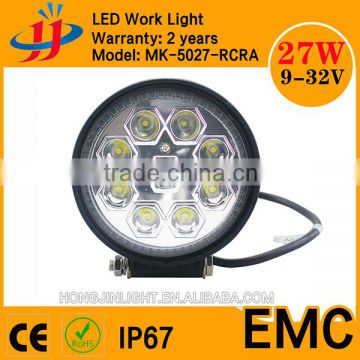 off road vehicle lights 4*4 accessories 27w automotive led headlight for jeep 5'' round 27w led waterproof light