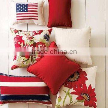 cotton cavas custom silk screen printed plain cushion cover