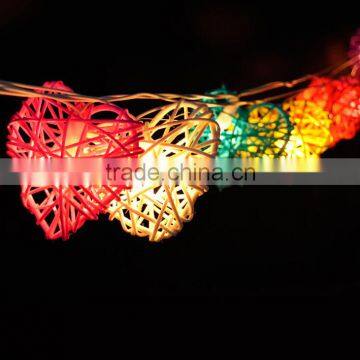 3.4 - 4 Meters Handmade Multicolor Heart Design Rattan Balls String Lights For Decorative Holiday, Party, Wedding, Christmas photo-3