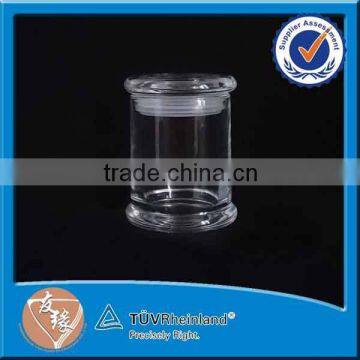 Custom made 180ml glass tea cup candle holder with lid