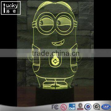 Cute Plastic 3D Minions Light Control Sensor Night Light for Kids