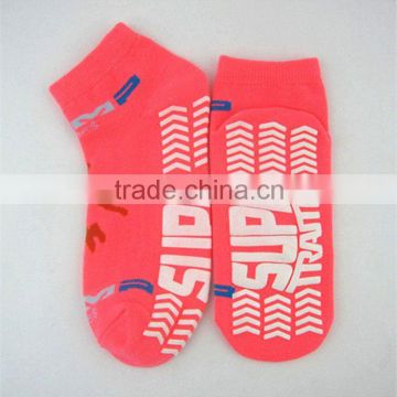 trampoline sock non slip logo	C-69	anti-slip sport rubber trampoline sock