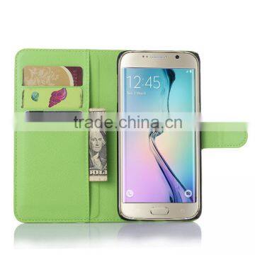 HOT SELLING Luxury Case for Samsung GALAXY S6 Edge Plus PU Lichee Leather Flip Cover With Wallet photo-6