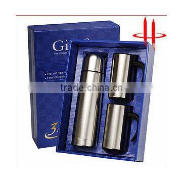 500ml stainles steel vacuum flask gift sets with 2pcs travel mug