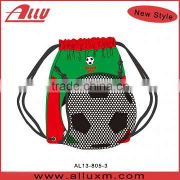 2014 world cup football sport drawstring backpack bag with ball holder for Italy