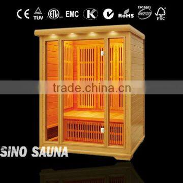 Far Infrared Wood Prefab Sauna Cabin for family health beauty skin (CE/ETL/RoHS)