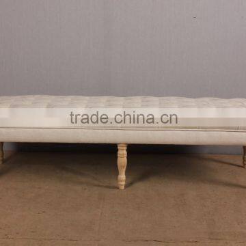 Antique European Style Upholstery Fabric Ottoman Bench Stool photo-2