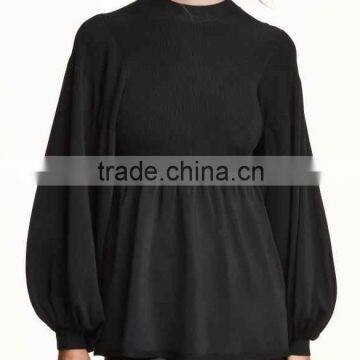 Express China Ladies' Round Neck Balloon Sleeve Pullover Plain Knitted Sweater