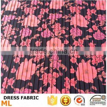 Digital printed and pleated fabric for italian dress