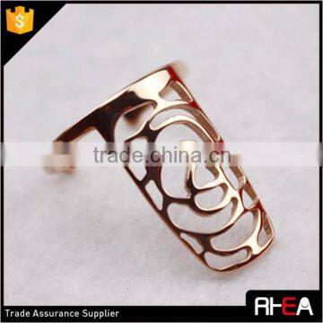 Fashion Hollow Out Rose Flower Alloy Nail Ring