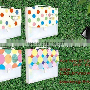 Colorful Plastic Organ Style PP Expanding File Case With Handle/plastic bag document wallet