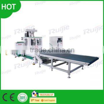 Feeding System Wood Working Center with resin san dworking table.