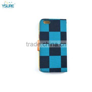 2015 Best Design Hot Sale Special Grid Pattern Denim Leather Case For Lenovo VIBE X2 X2-TO With Card Slots and PVC ID Slot