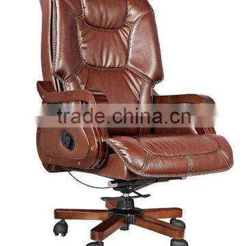 comfortable traditional solid wood leather executiv high back chair