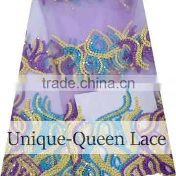 2016 High Quality African French Tulle Lace Fabric Embroidered Wholesale/ African Tulle Lace Fabric/tulle Lace photo-3