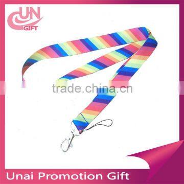Fashion Custom Polyester Rainbow Color Printing Lanyard