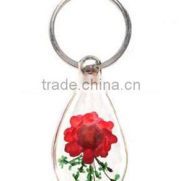 Promotional Gifts Custom crystal flower Shape Rubber Key Chain