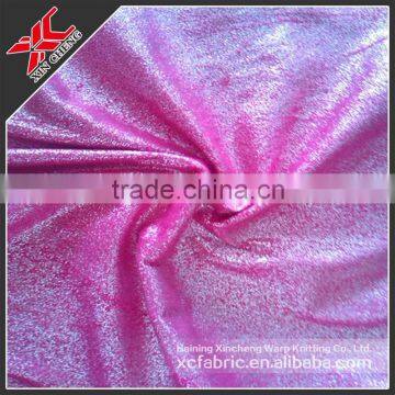 Deep rose red silver hot stamping suede fabric for shoes/garments