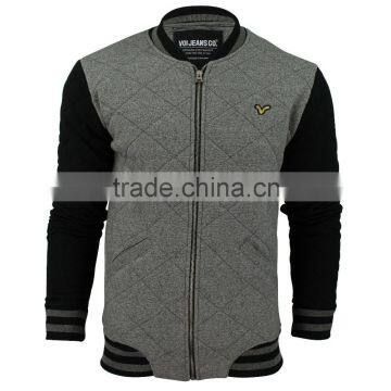 Charcoal grey and black arms varsity jackets for men