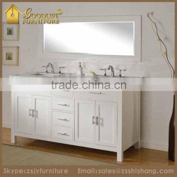 Modern Bathroom Cabinets Carrara Marble with Double Sinks