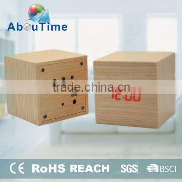 Fashion Design Cheap Cube Wooden Led Alarm Clock photo-2