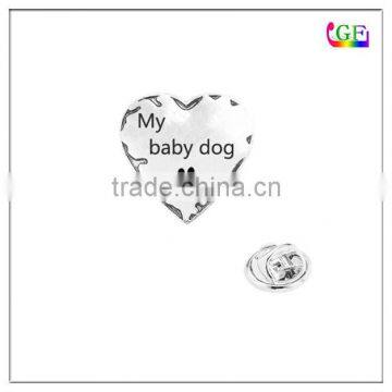 Silver my baby dog lapel pin