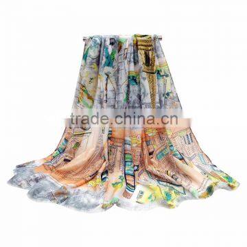 New Arrival Classical Design 100% Ashmere Multicolor Lady Scarf