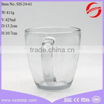 425ml Coffee Cup Also Drink Glass Bottle With Glass Bottle Custom Shape Handle