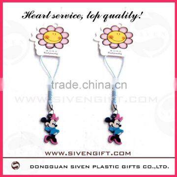 Mickey Mouse shape promotion pvc mobile pendant