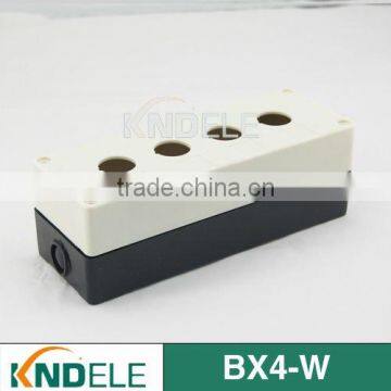 push button plastic station electrical control box four hole white and black BX4-W