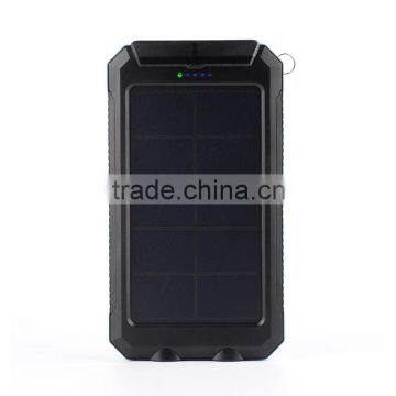 2016 New IP68 Waterproof 10000mah Mobile Solar Charger Power Bank With Led Light photo-2
