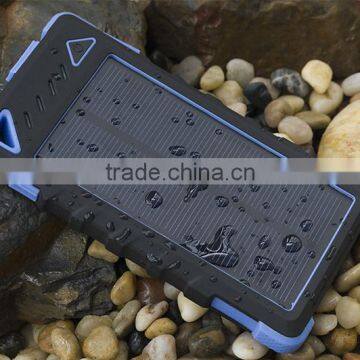 Outdoor real capacity solar power bank 8000mah waterproof IPX6