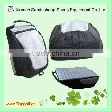 black white golf shoe bag